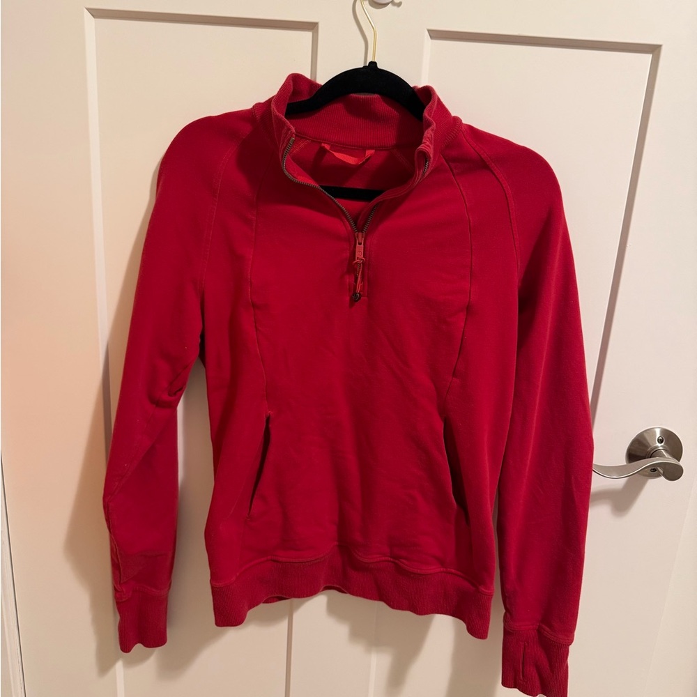 Lululemon Women's Red Quarter-Zip Pullover